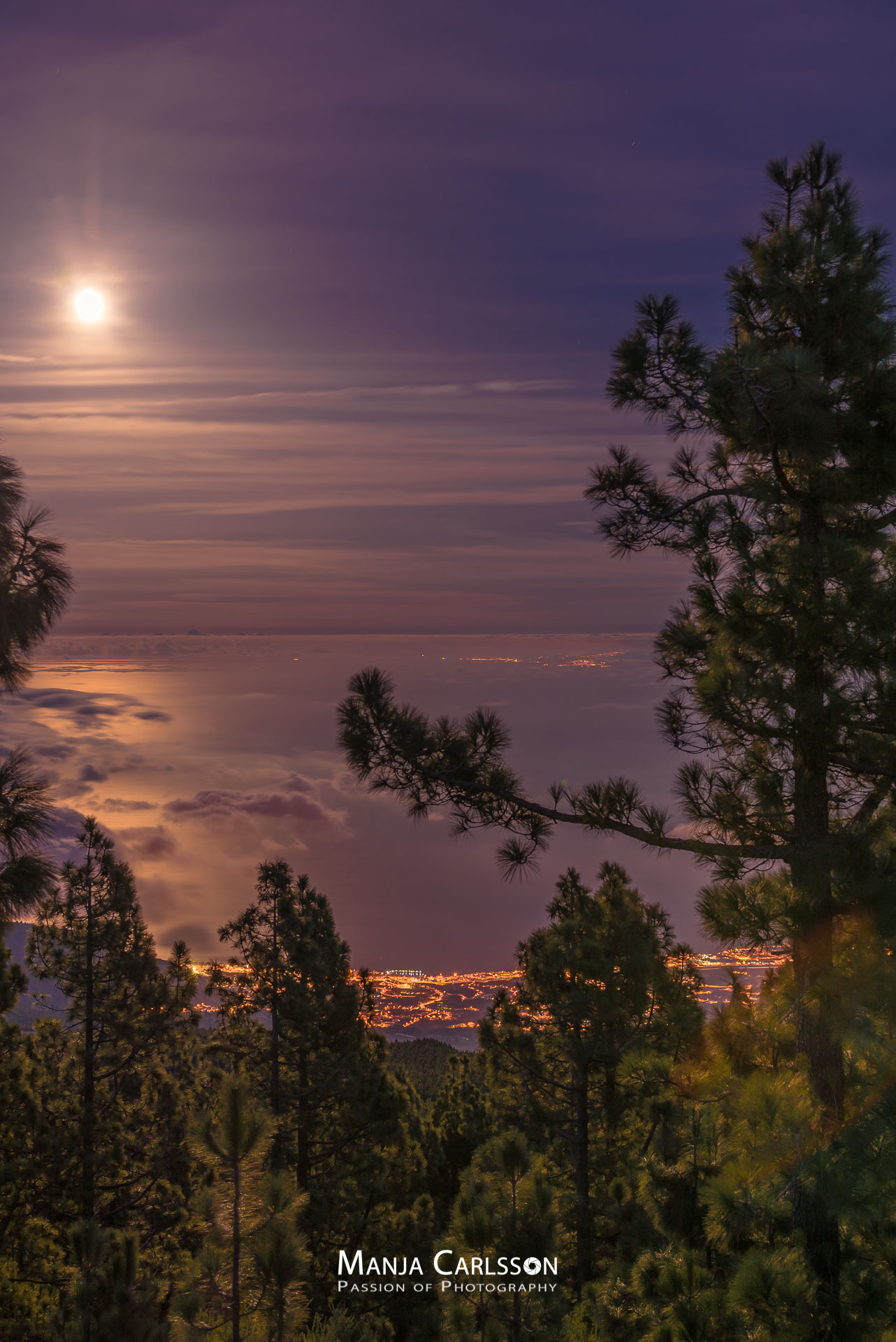 Vollmond - Mondaufgang über dem Atlantik (f/8, 1/6Sek., ISO 100, 500mm) Kamera: Nikon D750