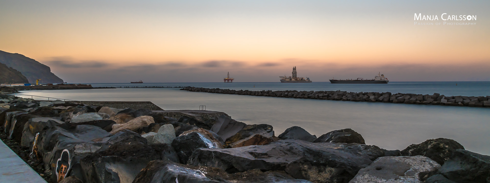 Öl-Bohrschiffe und Öl-Bohrinseln vor San Andrés - Hafen Santa Cruz de Tenerife
