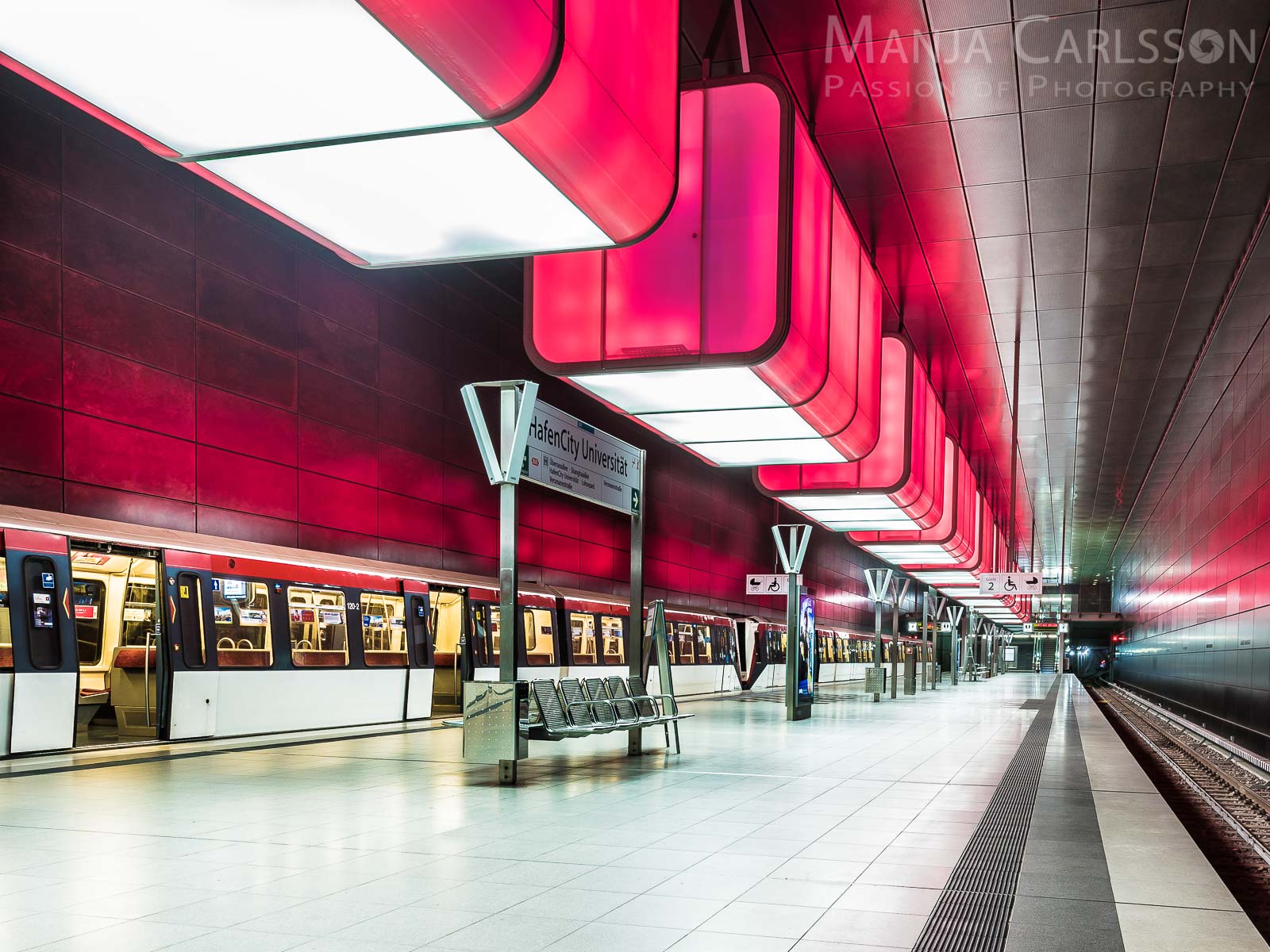 Bahnsteig U4 Hafencity Uni Hamburg