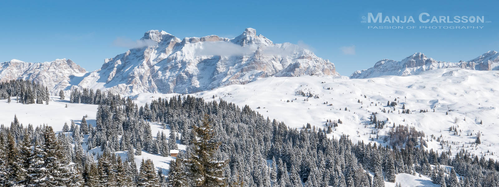 Alta Badia im Winter - Blick auf den Lagazuoi / Falzarego