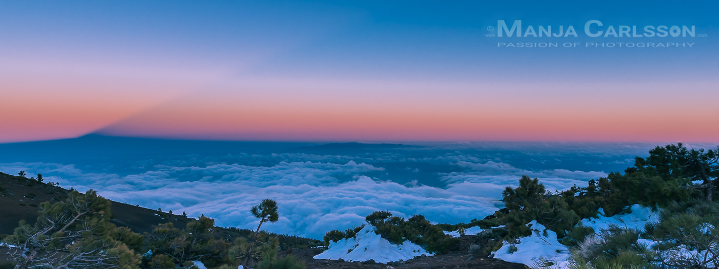Teideschatten zu Beginn der Abenddämmerung