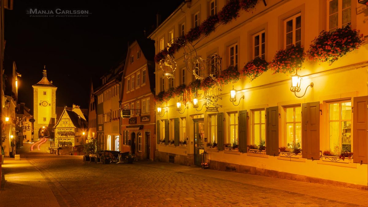 Rothenburg ob der Tauber - Nachtlichter der mittelalterlichen Altstadt - Plönlein und Siebersturm