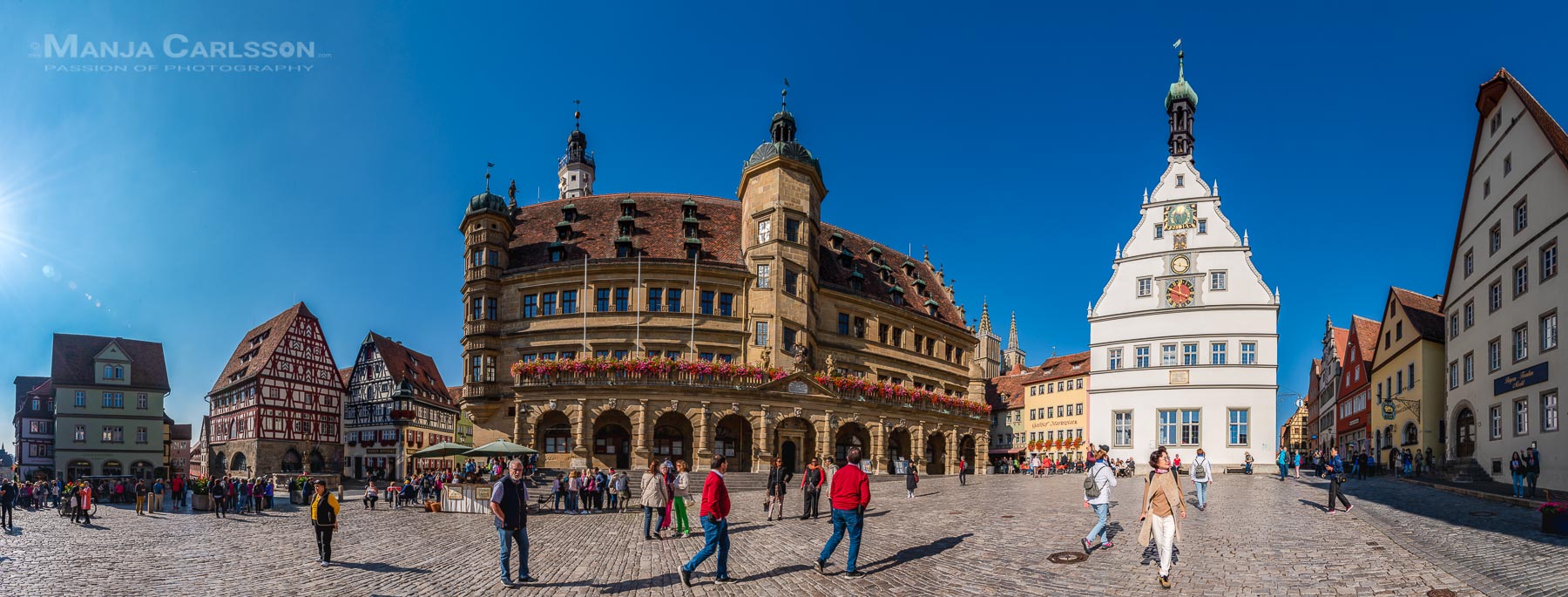 Rothenburg ob der Tauber - Marktplatz - Panorama aus 15 HK-Fotos